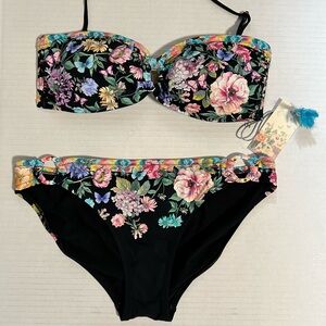 NWT JOHNNY WAS Butterfly Bikini Set and Coverup SZ M